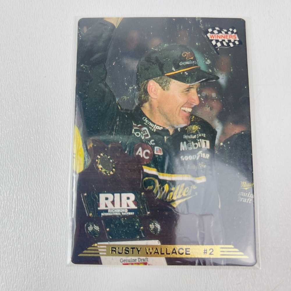 1993‎ 6 Action Packed Race Card Rusty Wallace Miller Genuine Draft at RiR